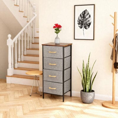 Modern Wood & Metal Drawer Stand HA8003