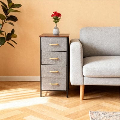 Modern Wood & Metal Drawer Stand HA8003