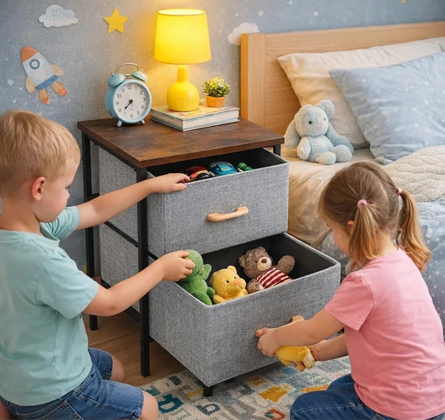 Modern Wood & Metal Drawer Stand HA8003