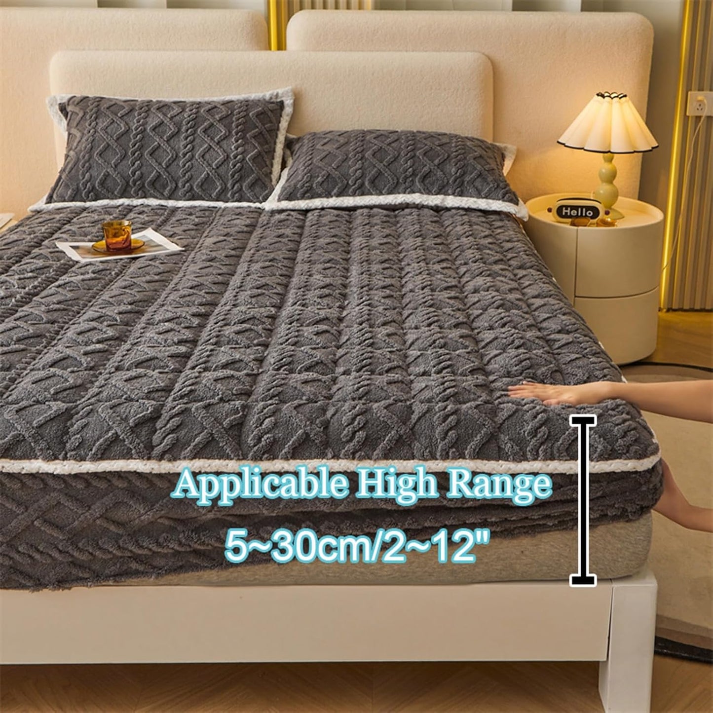 VELVET MATTRESS COVER FITTED SHEET HA2294