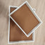 Leather wood tray set