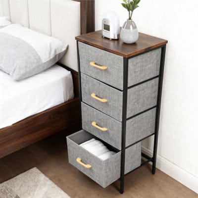 Modern Wood & Metal Drawer Stand HA8003