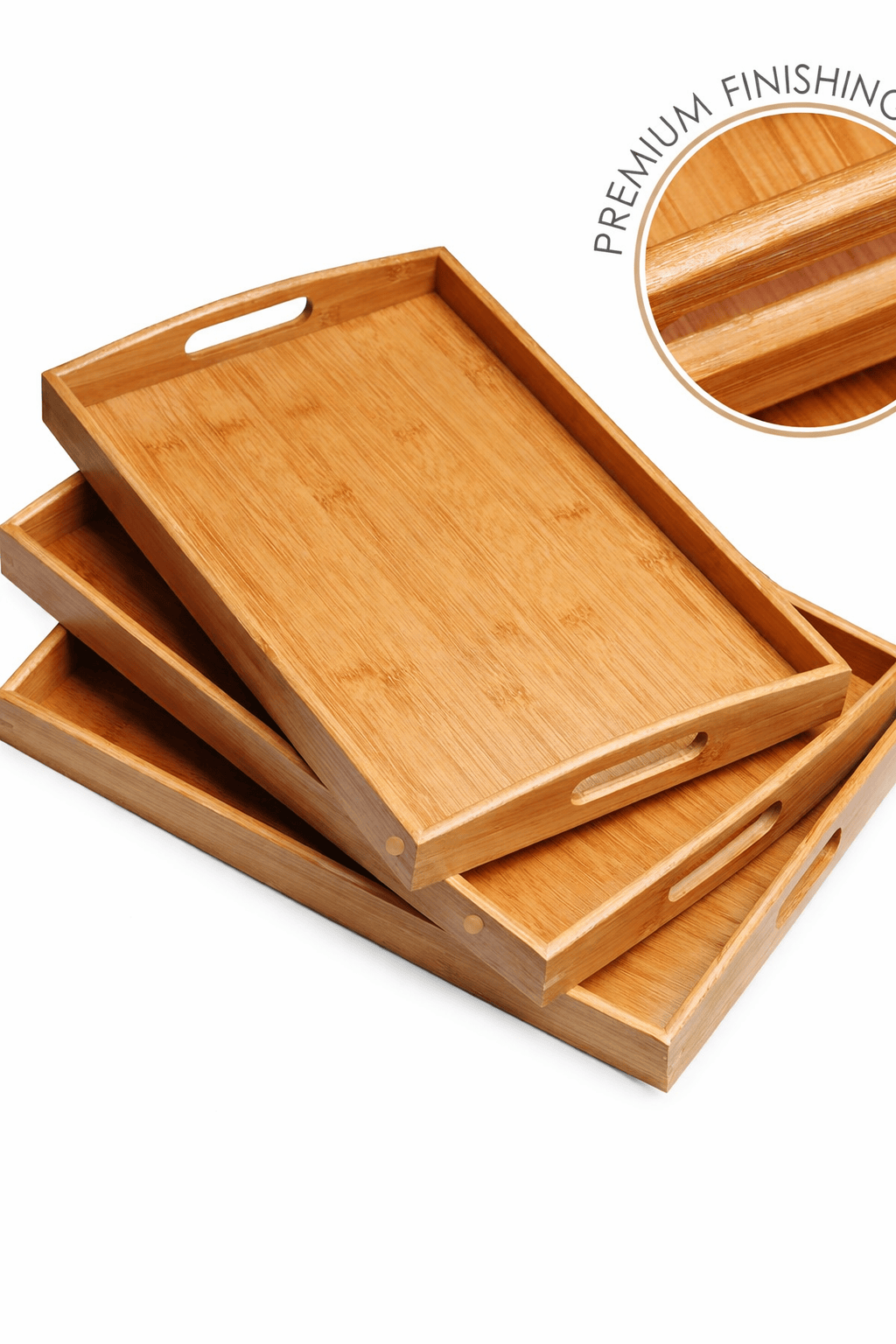 Wooden Bamboo 3pcs Tray Set KW3059ZH