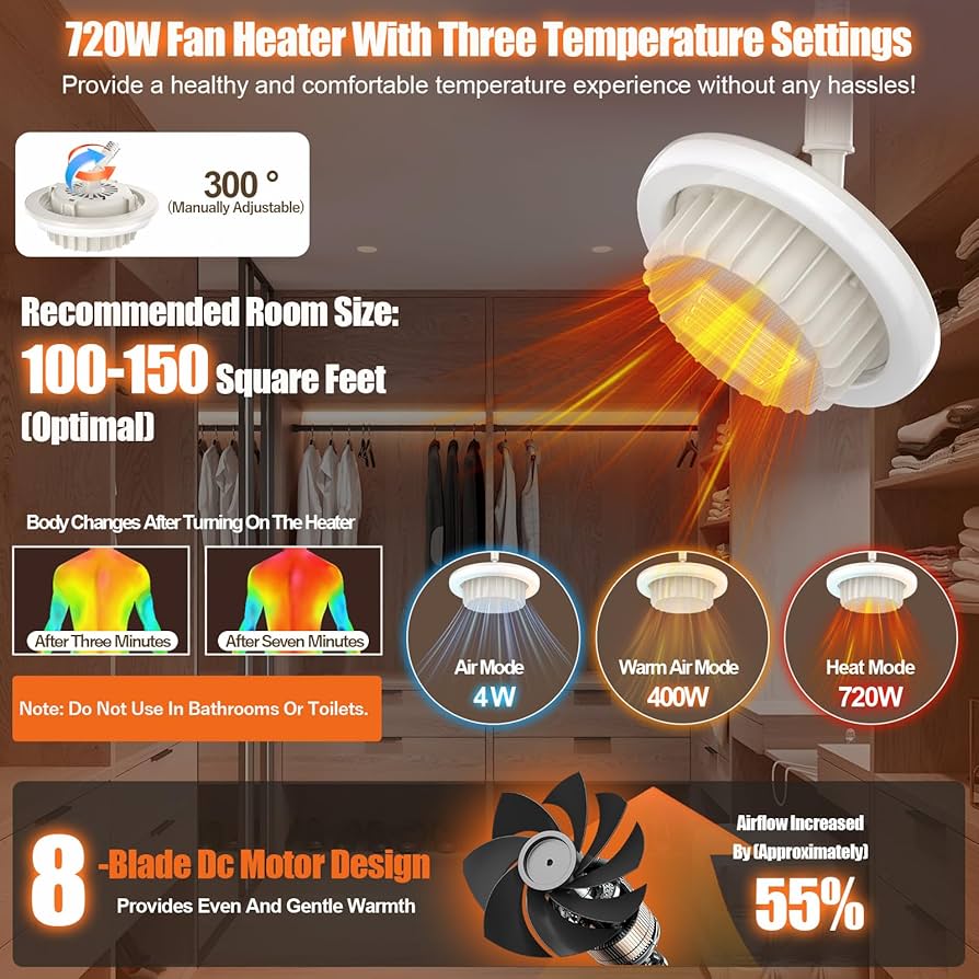 800W Heating Fan Led Lamp HL800