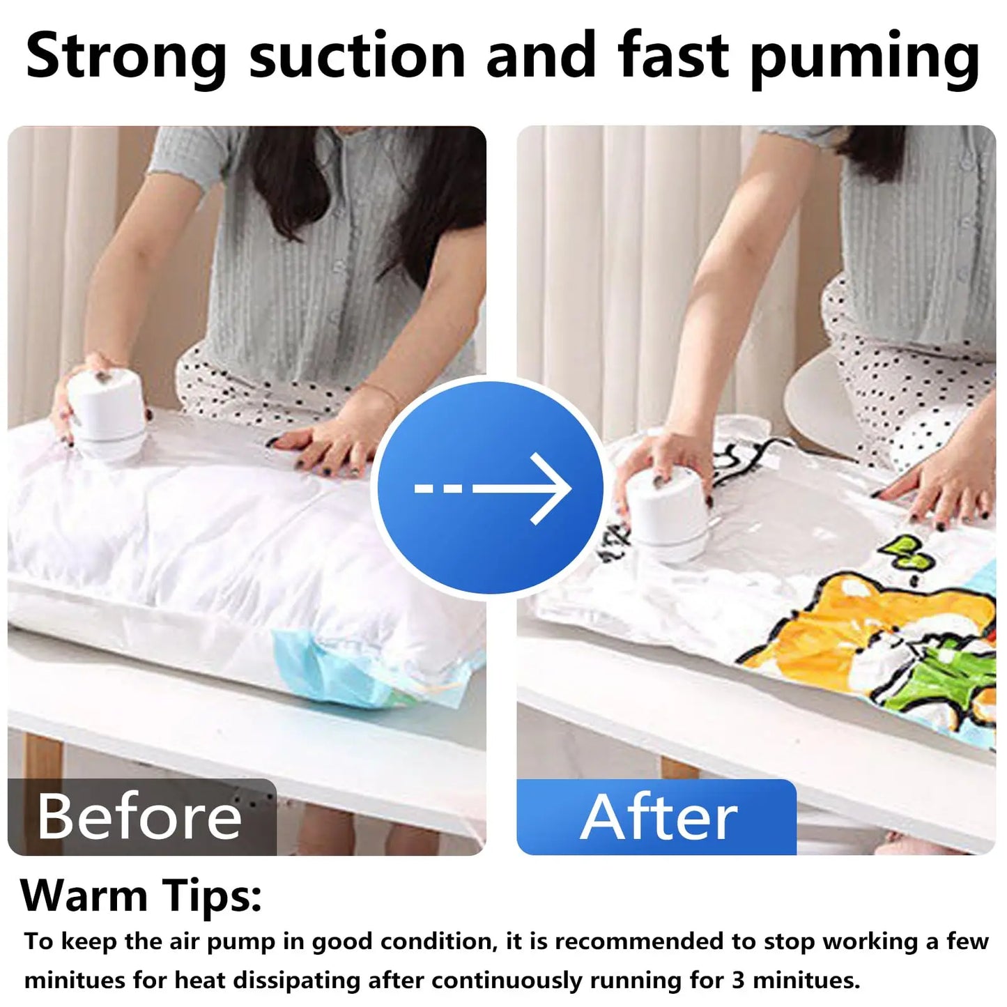 Compression Vacuum Bag 60x80cm & Pump