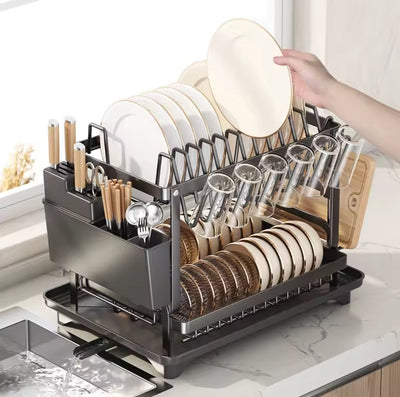 Drainable kitchen rack 2 tier