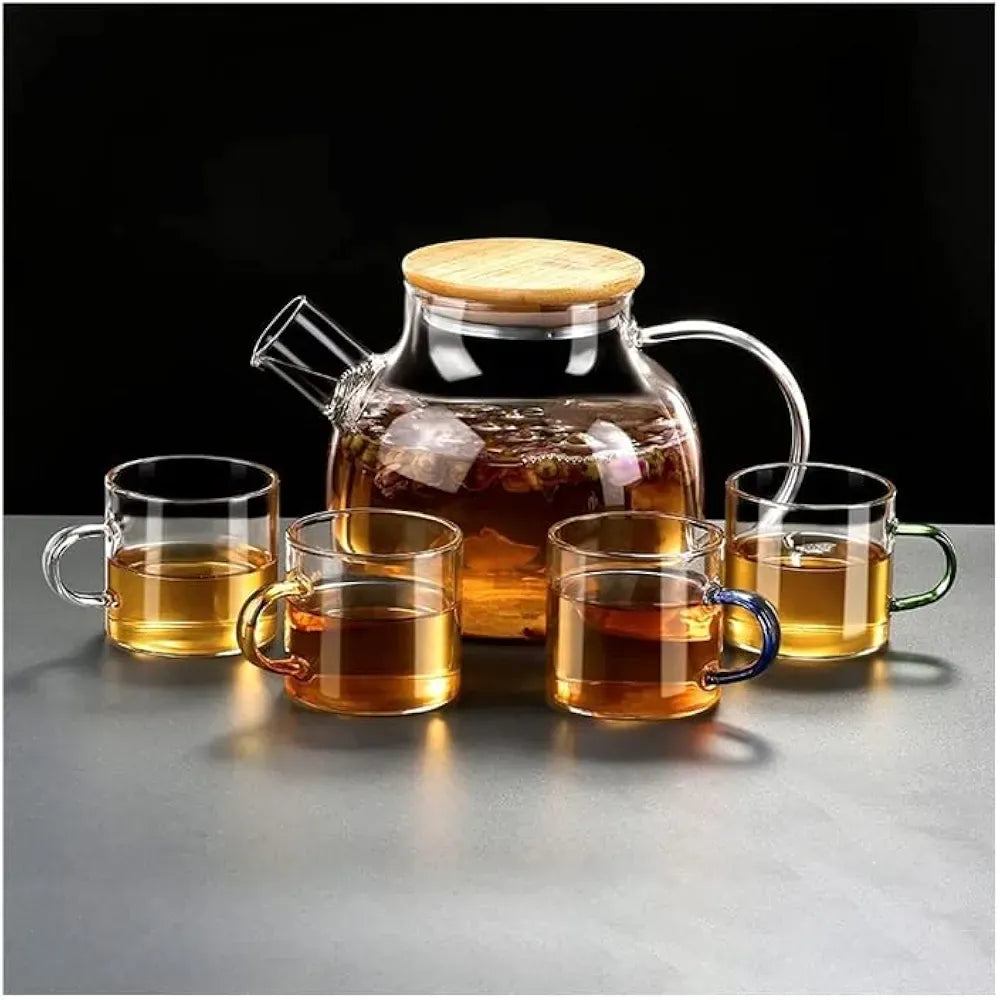 7in1 Glass Teapot With 6 Cups KW5603LP