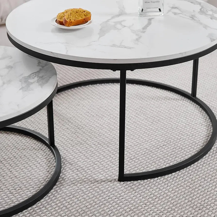 Marble Wood Tables Set of 2 HI7524QN