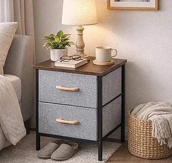 Modern Wood & Metal Drawer Stand HA8003