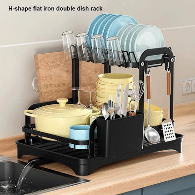 Drainable kitchen rack 2 tier