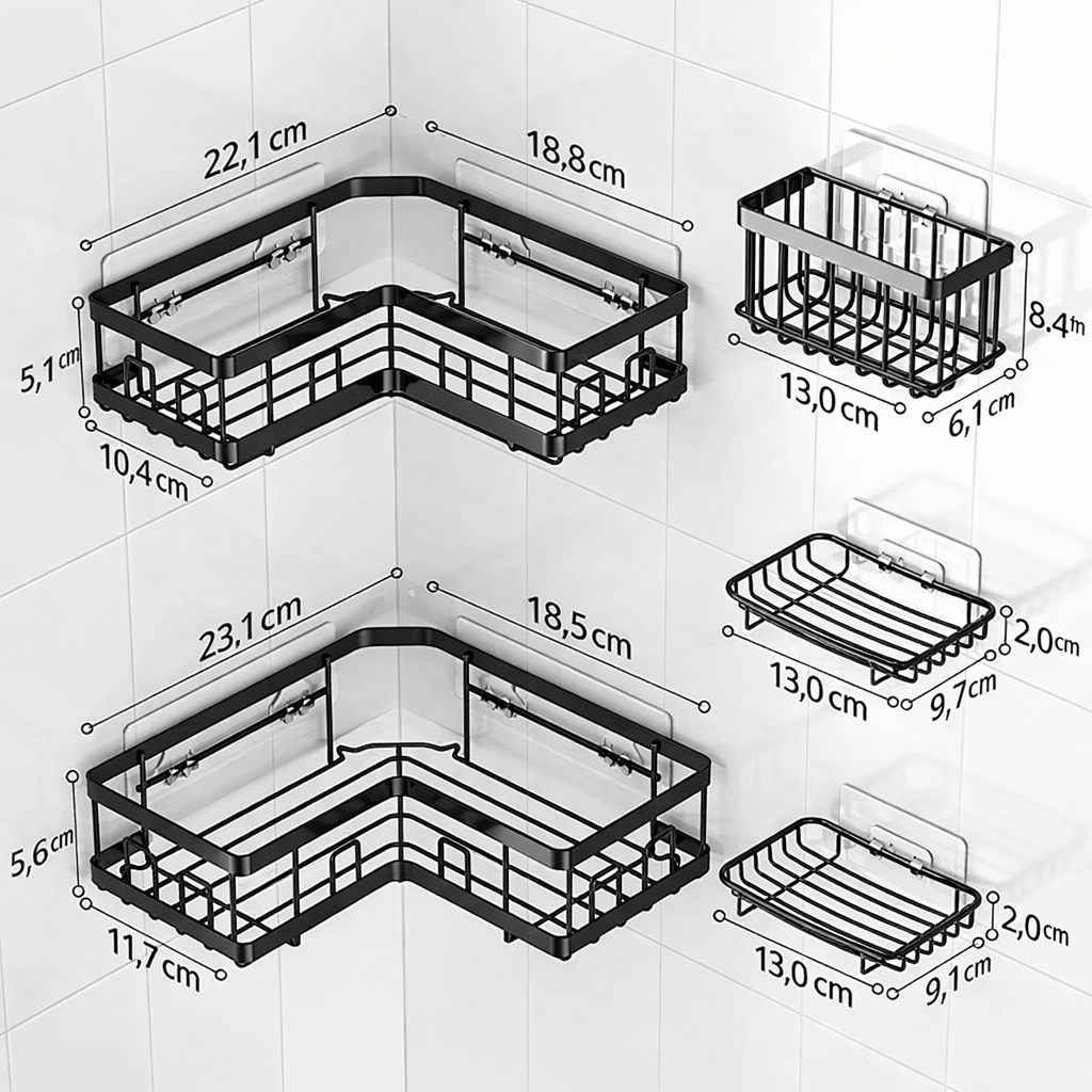 CADDY BATHROOM SHELFS 5PCS HI5527LX