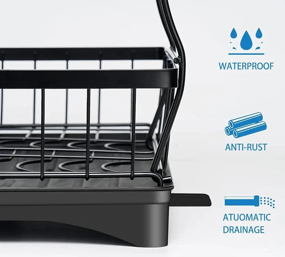 Drainable kitchen rack 2 tier