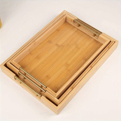 Wooden Bamboo 3pcs Tray Set KW3059ZH