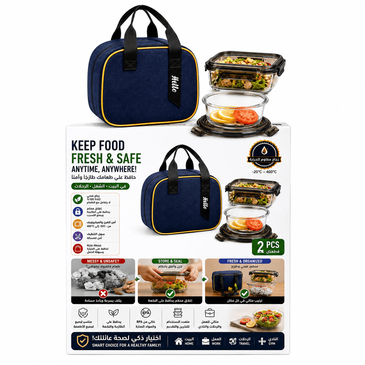 Glass Lunch Box Set PC3158QW