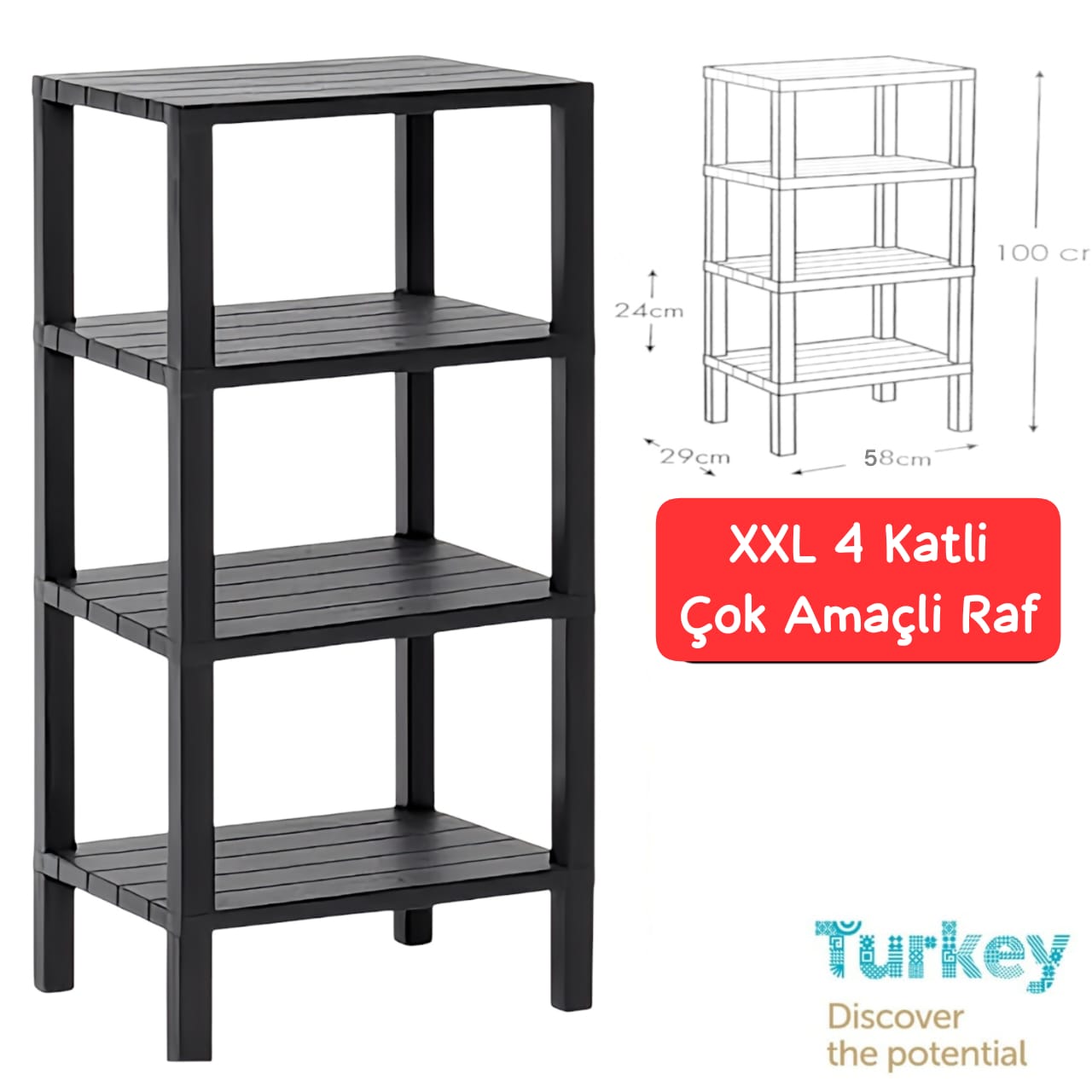 XXL Multipurpose 4 tier shelf