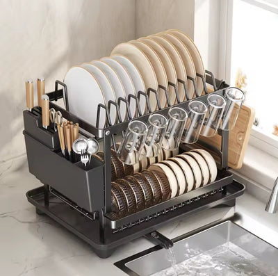 Drainable kitchen rack 2 tier