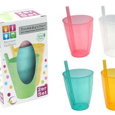 Colorful Drinking Cups With Straw KT1026