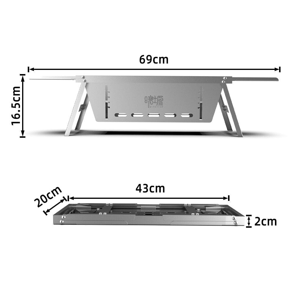 Folding Stainless Steel BBQ Grill KT241