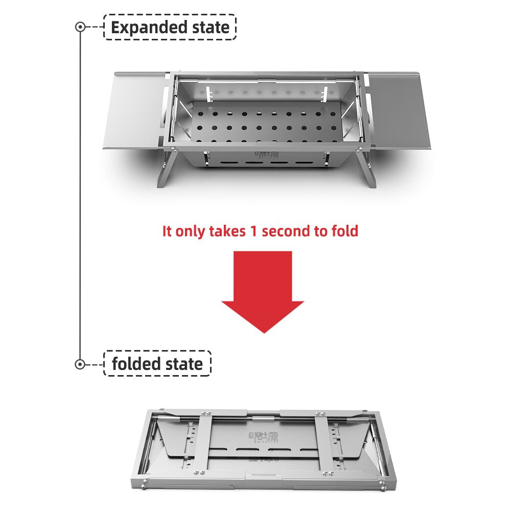 Folding Stainless Steel BBQ Grill